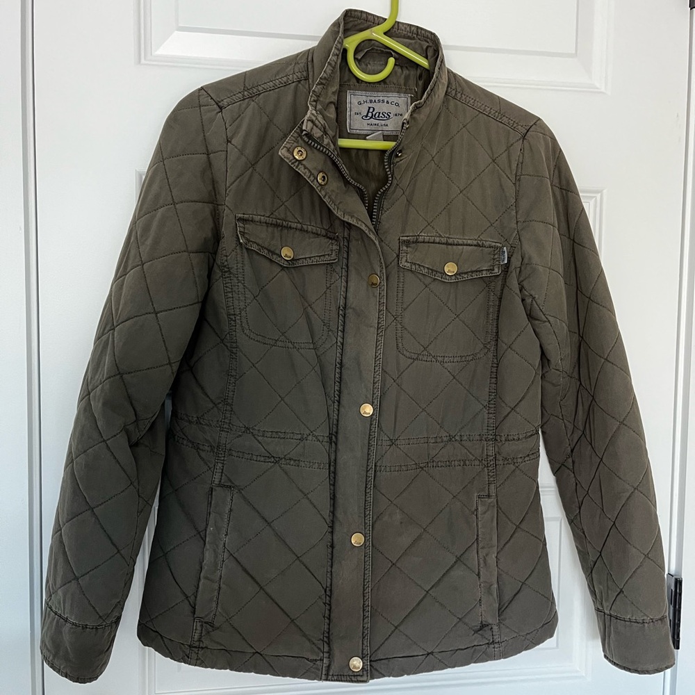 G.H. Bass & Co. Women's Quilted Utility Jacket in Olive